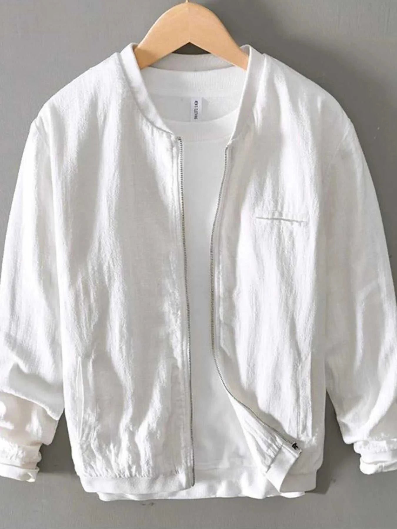 Men's Plus Size Zip Up Long Sleeve Jacket