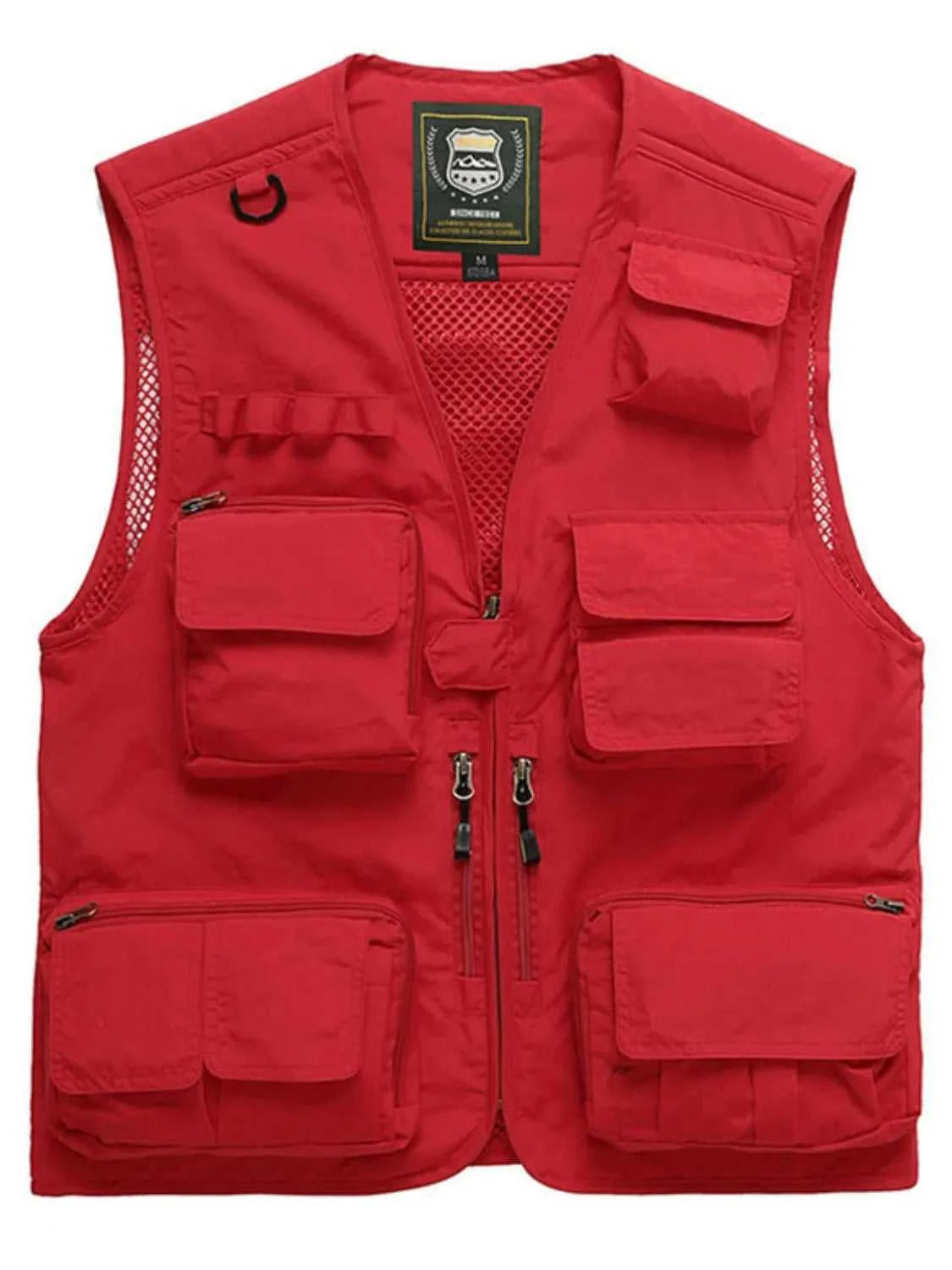 Men's Full Size Mesh Zip Up Vest Plus Size