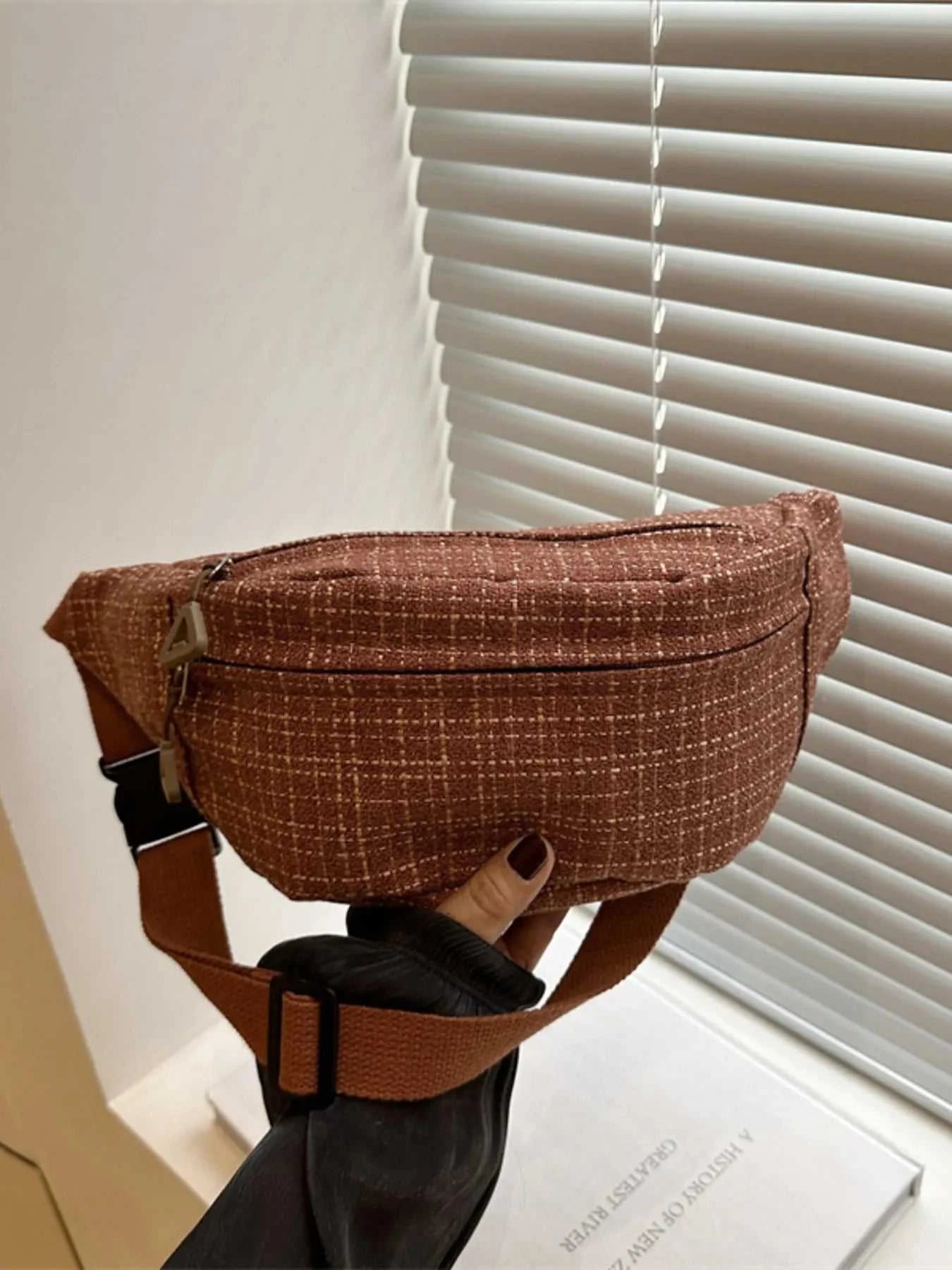 Plaid Pattern Crossbody Bag