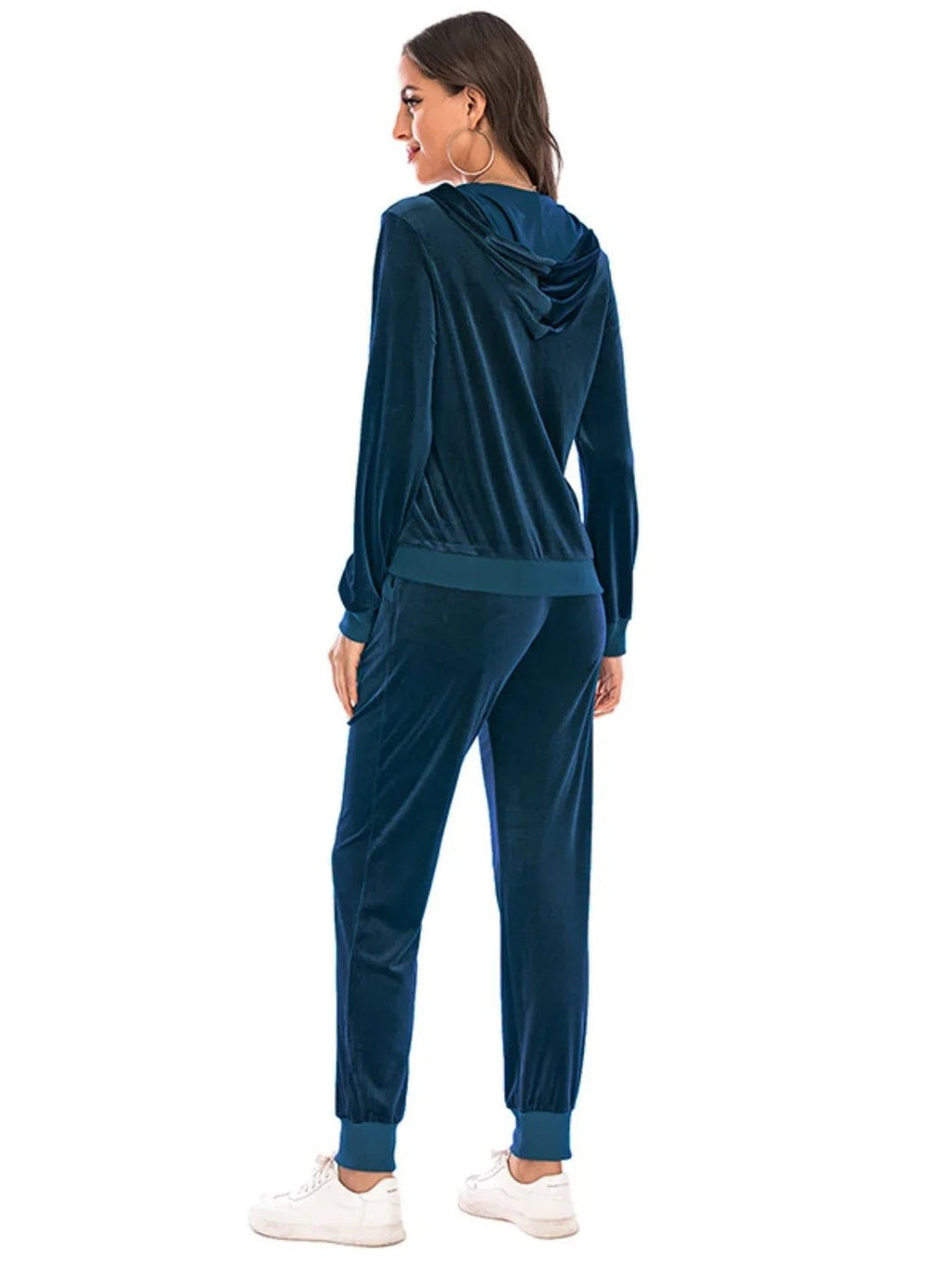 Zip-Up Hooded Jacket and Pants Set -- 