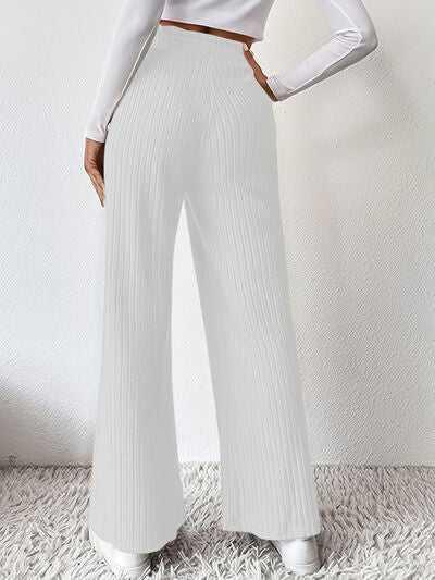 Ribbed High Waist Pants -- 