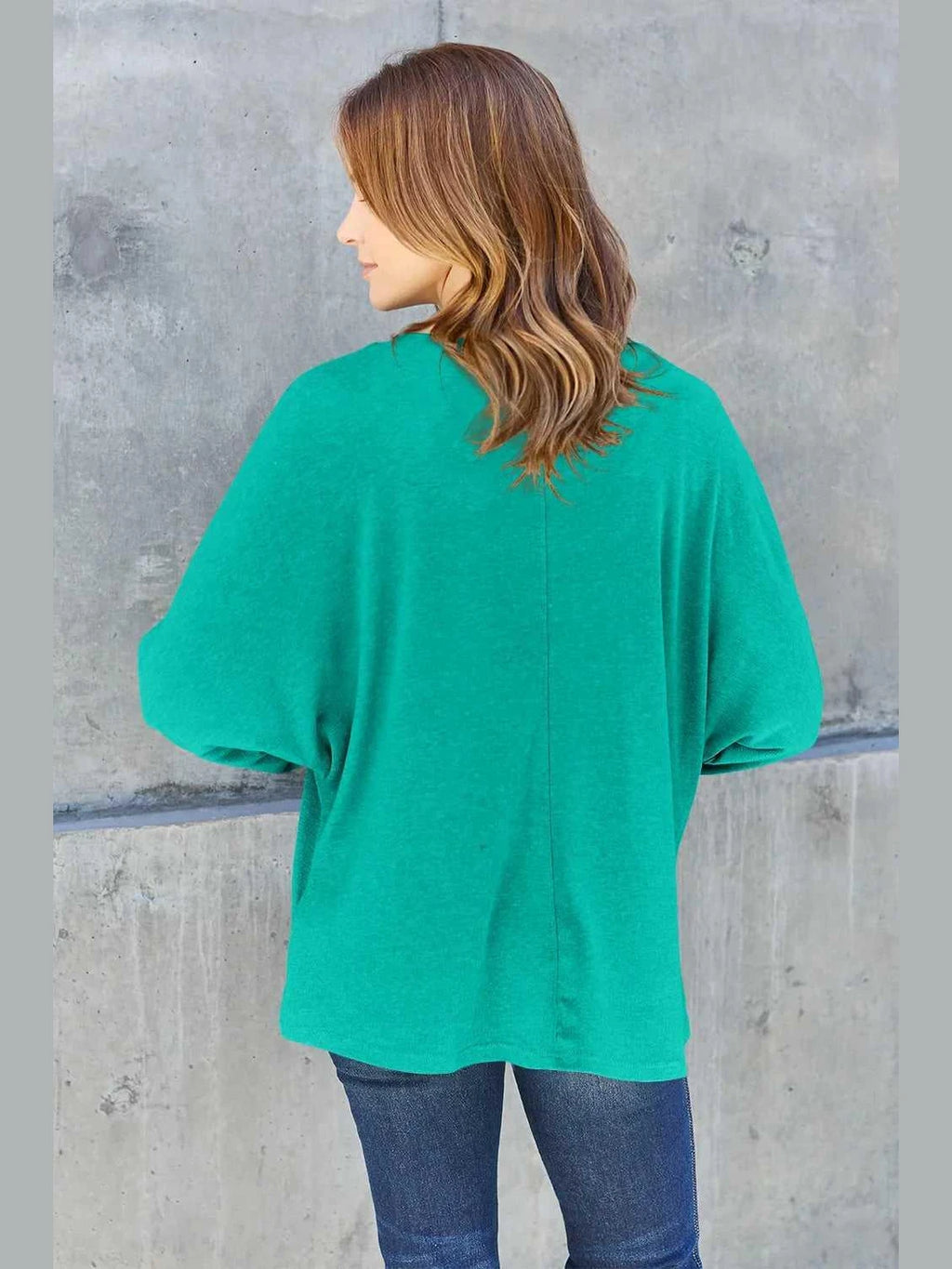 Double Take Full Size Round Neck Long Sleeve T-Shirt -- 