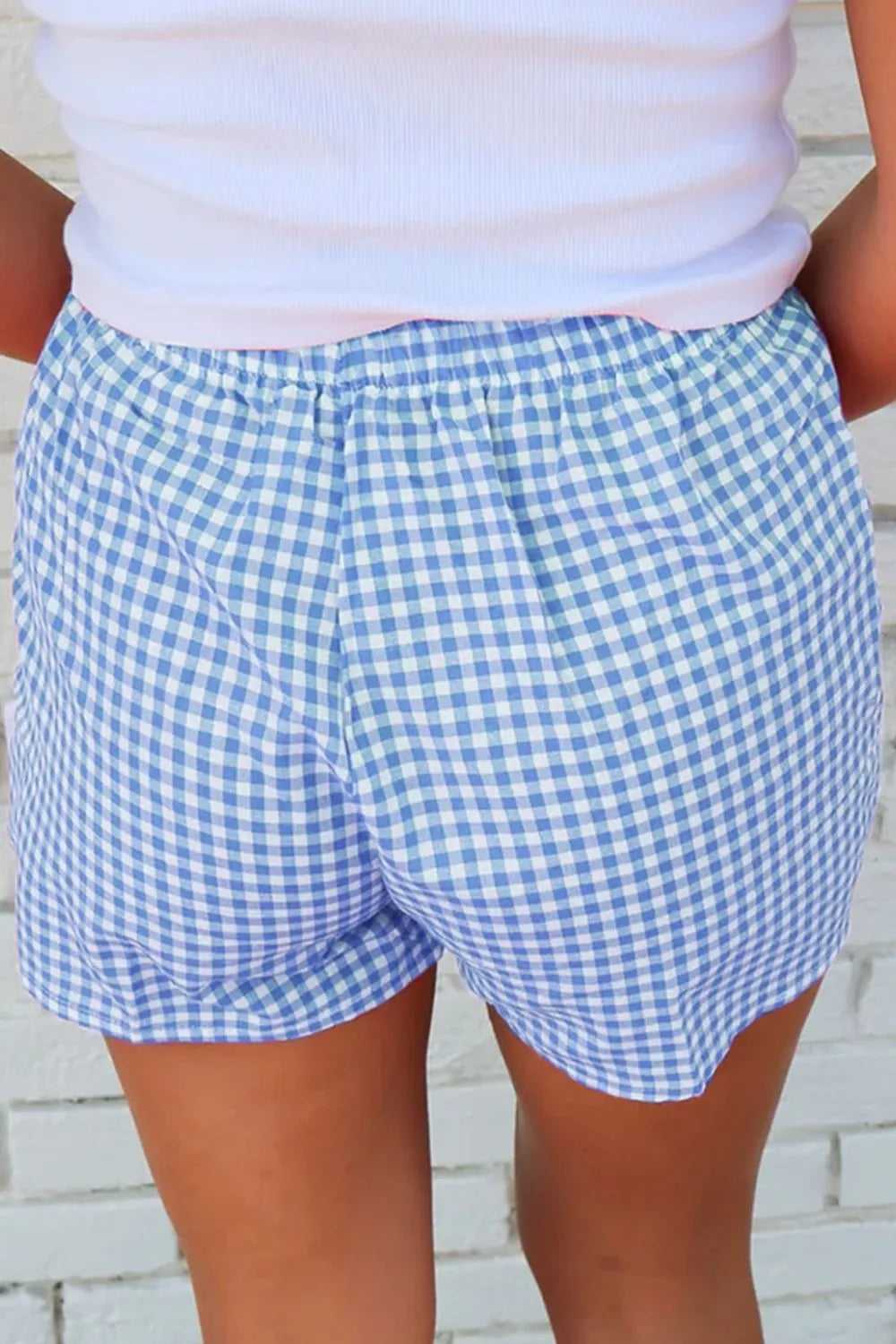 Plaid Gingham High Waist Shorts