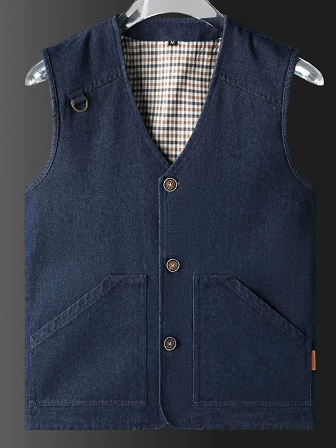 Men's Plus Size Button Up Vest