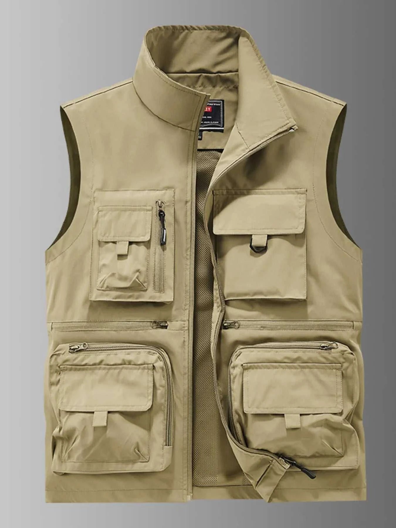 Men's Plus Size Multi-Pocket Outdoor Utility Vest