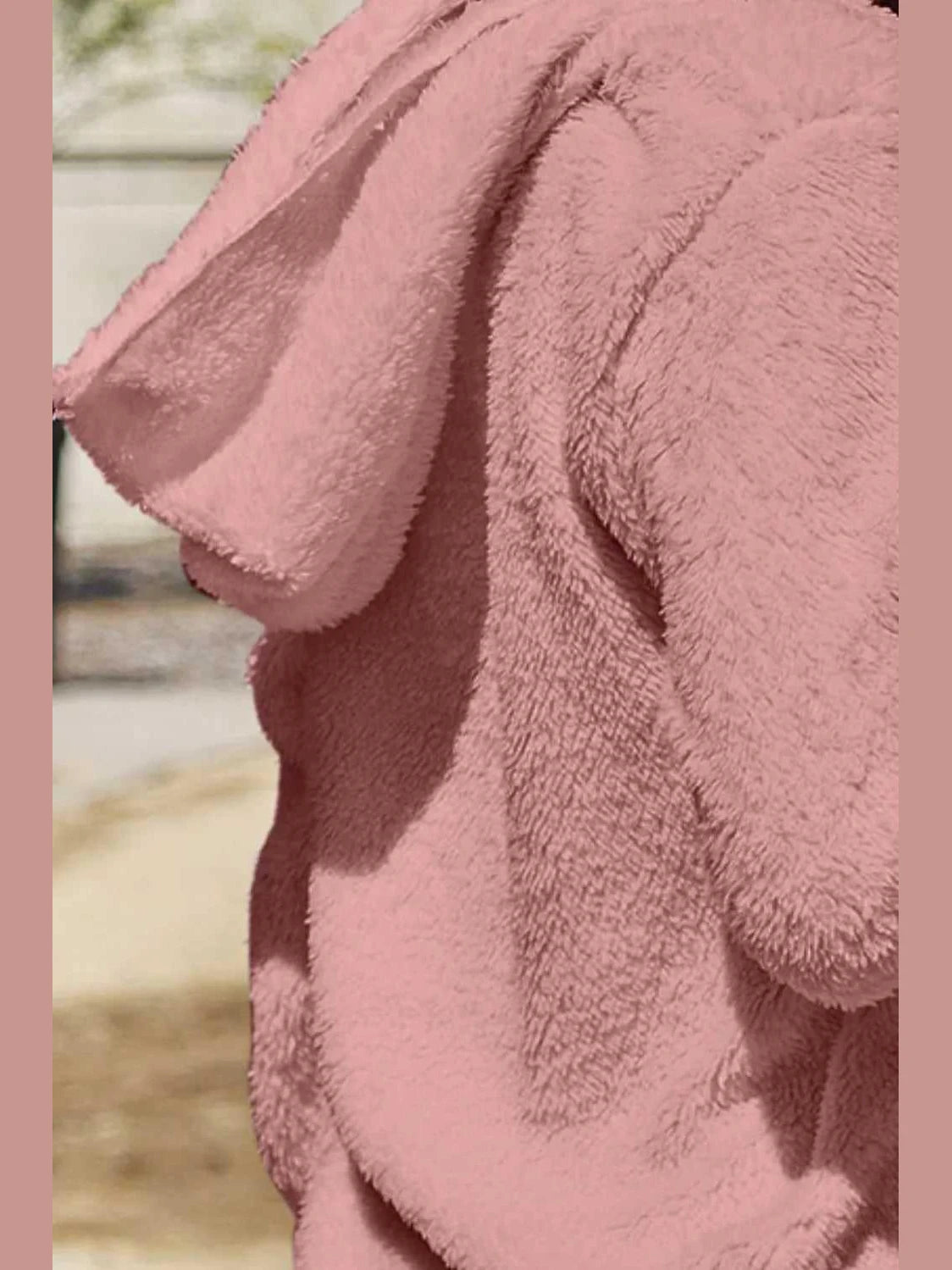 Full Size Teddy Hooded Jacket with Pockets -- 