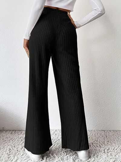 Ribbed High Waist Pants -- 