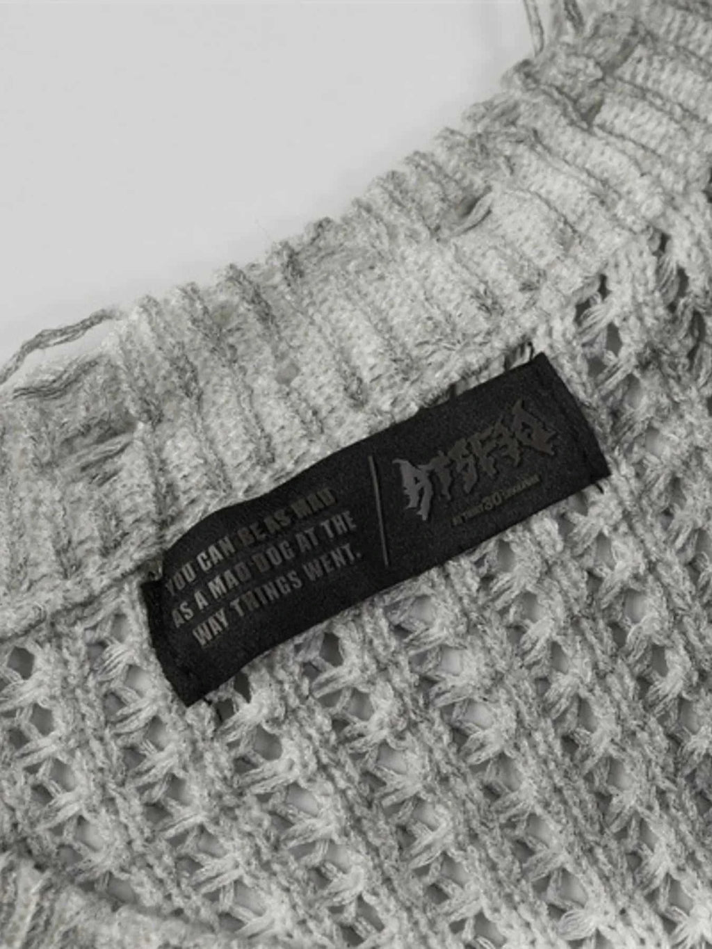 Men's Distressed Knit Vest with Frayed Edges