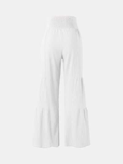 Tied Ruched Wide Leg Pants