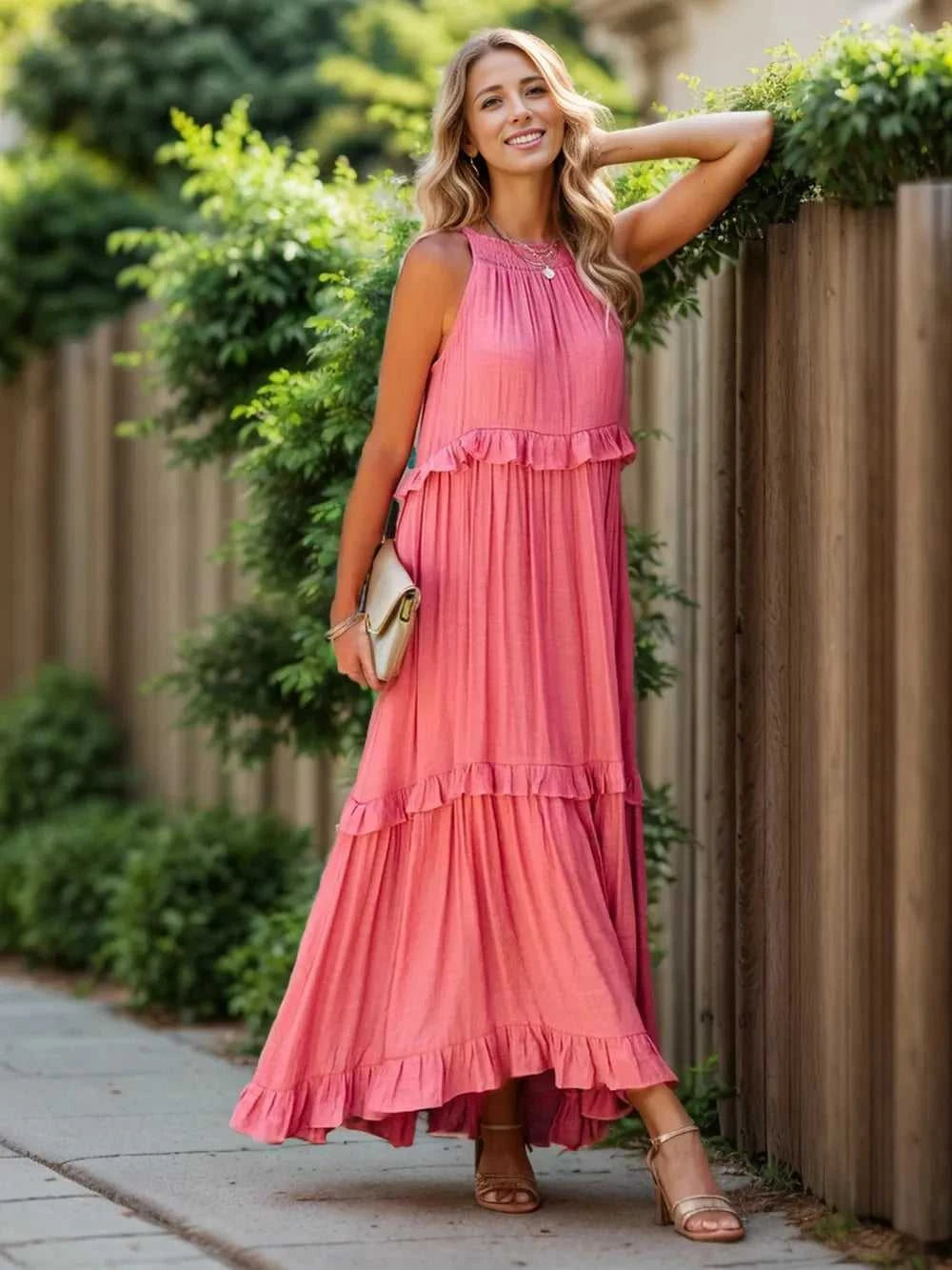 Ruffled Sleeveless Tiered Maxi Dress with Pockets - product_type from hopeford-streams.myshopify.com