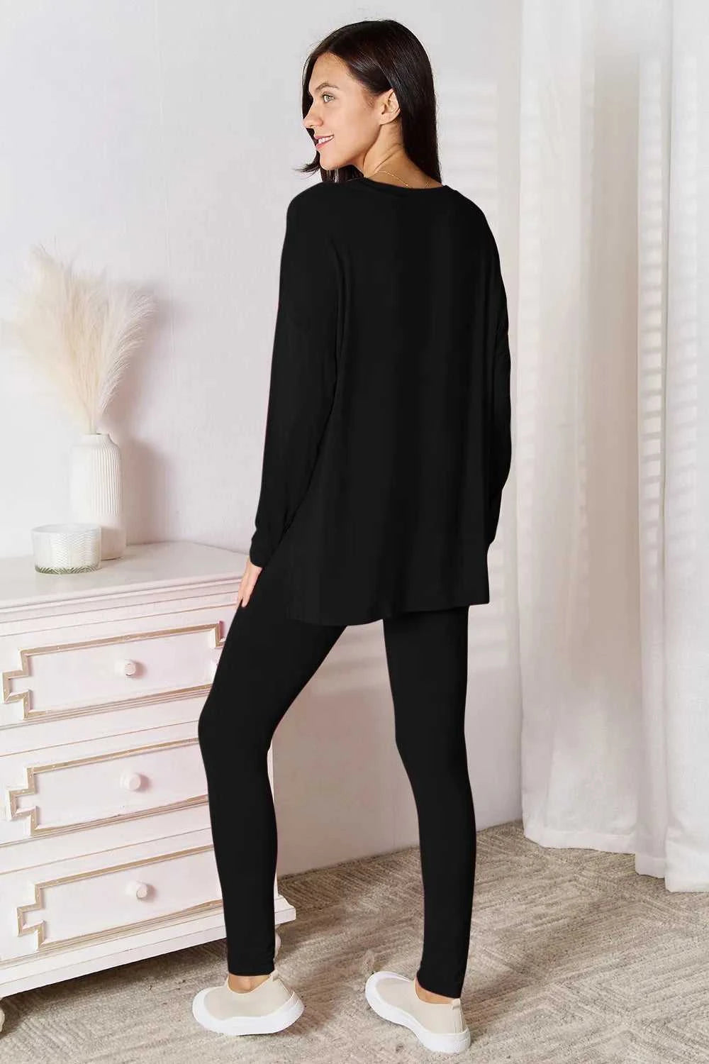 Basic Bae Bamboo Full Size V-Neck Long Sleeve Top and Pants Lounge Set - product_type from hopeford-streams.myshopify.com