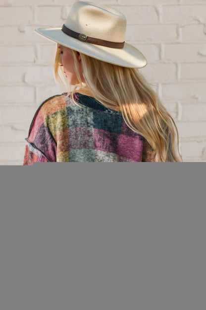 Double Take Full Size Exposed Seam Button Up Fleece Shacket