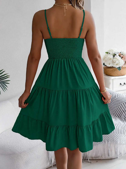 Smocked Back Tiered Cami Dress