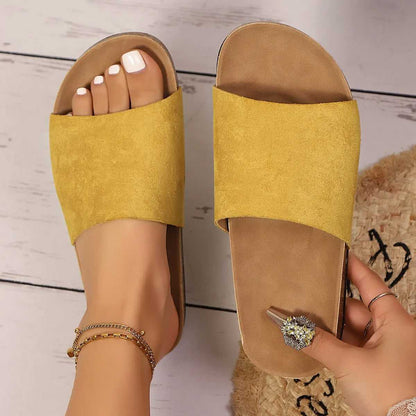 Suede Open Toe Platform Sandals