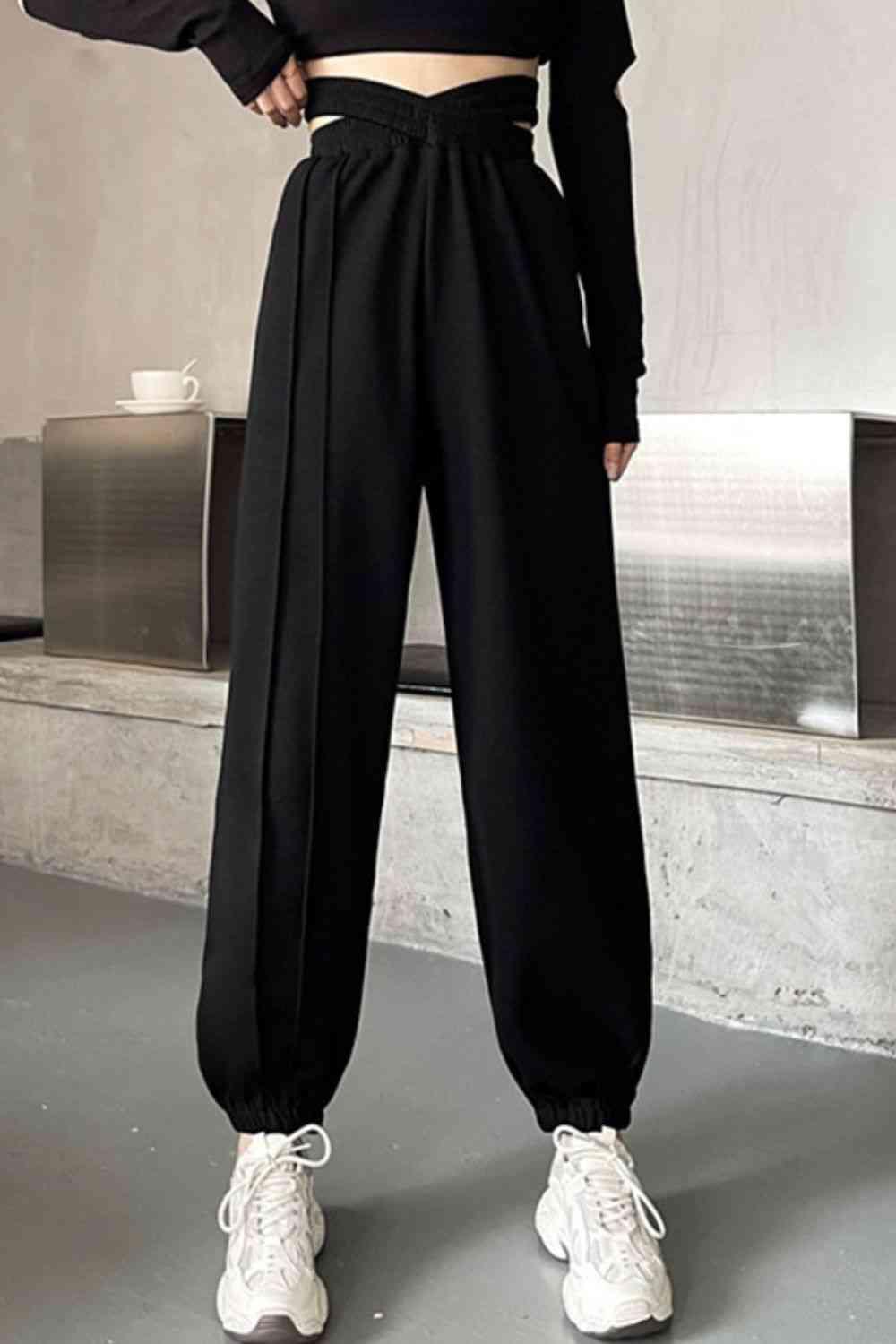Crisscross Long Sweatpants -- 