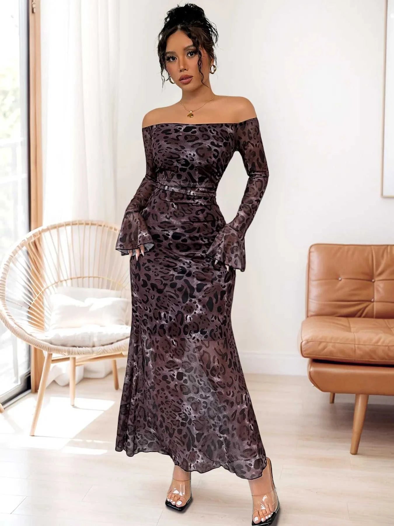 Off-Shoulder Long Sleeve Maxi Dress - product_type from hopeford-streams.myshopify.com