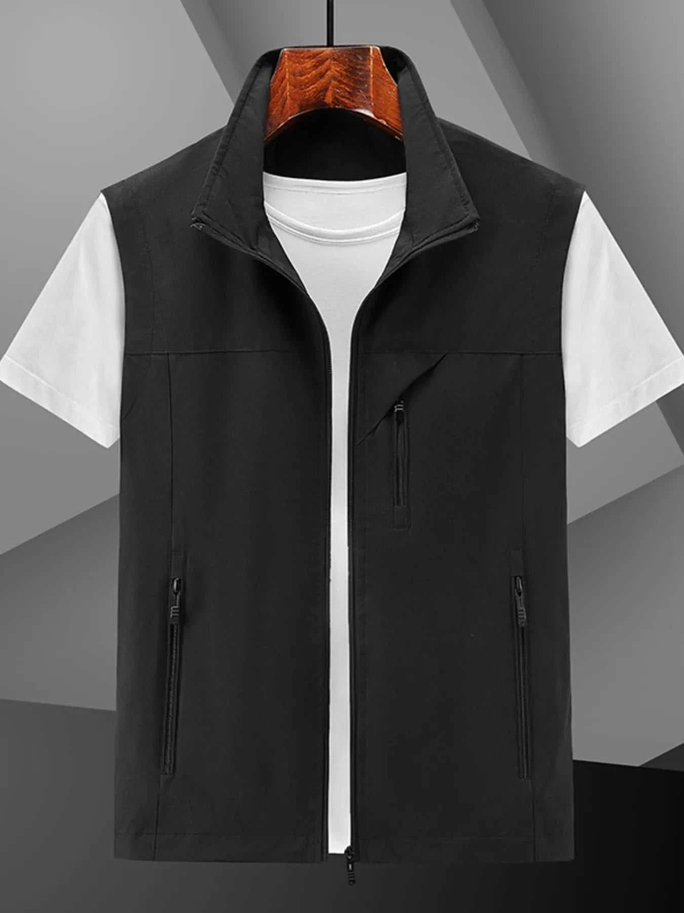 Men's Plus Size Casual Lightweight Zip-Up Vest
