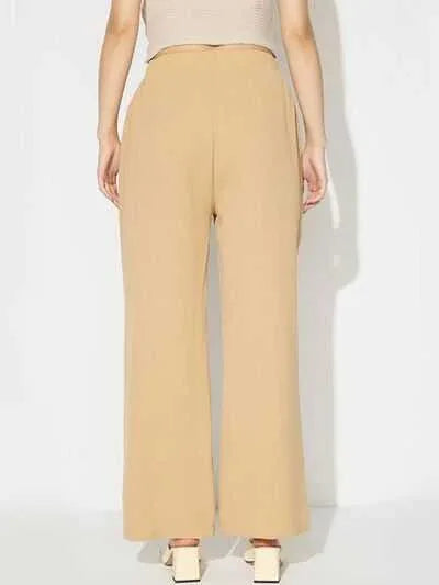 Wide Leg Pants with Pockets for Women's Comfort -- 