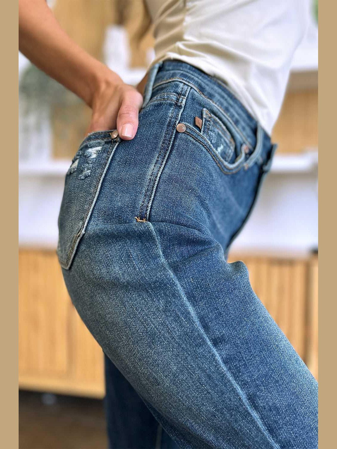 Judy Blue Full Size Tummy Control High Waist Slim Jeans -- 