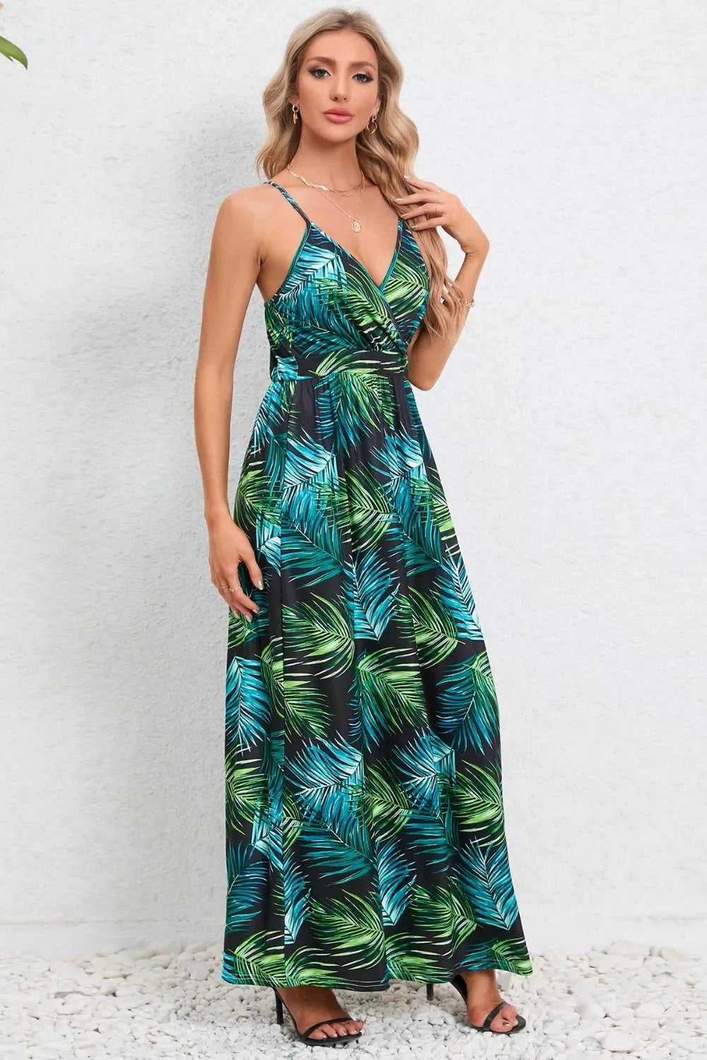 Printed Surplice Maxi Cami Dress - product_type from hopeford-streams.myshopify.com