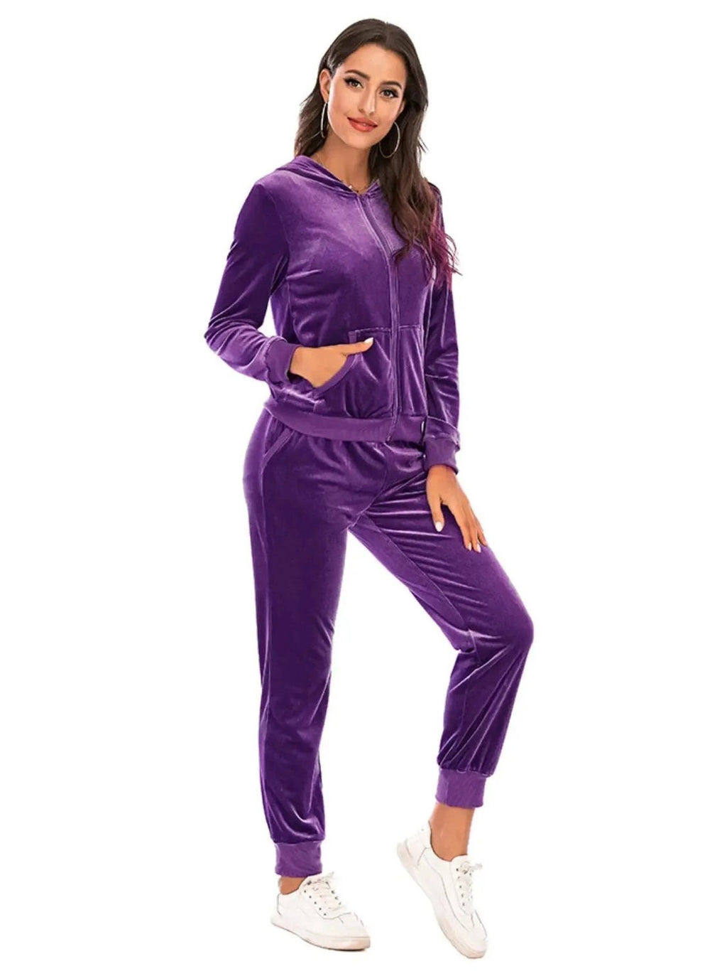 Zip-Up Hooded Jacket and Pants Set -- 