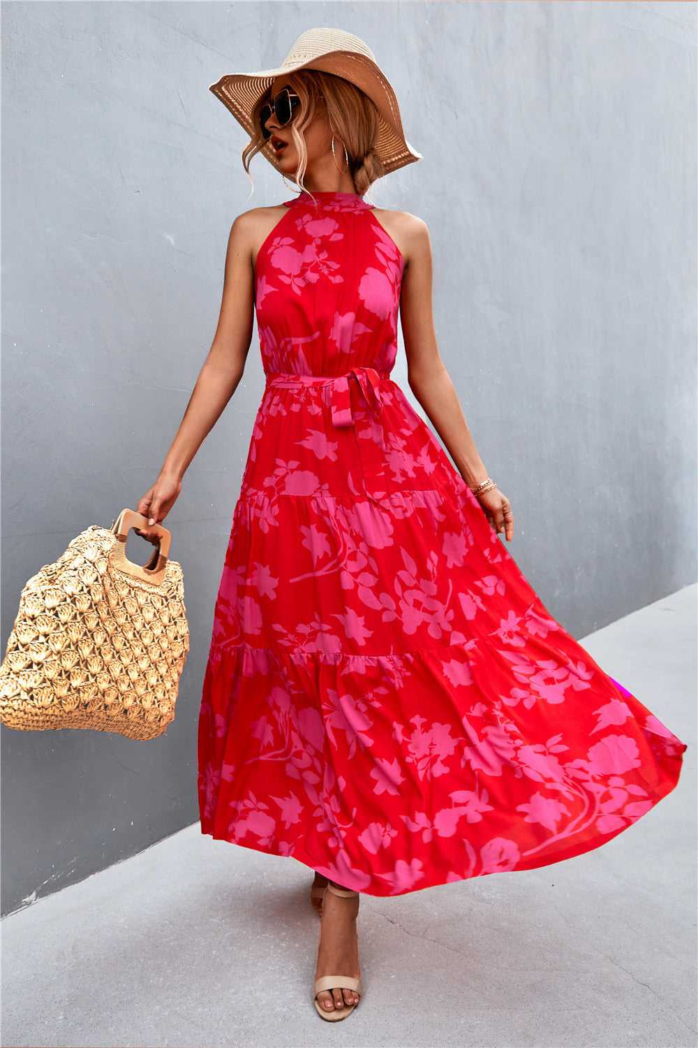 Printed Sleeveless Tie Waist Maxi Dress - product_type from hopeford-streams.myshopify.com
