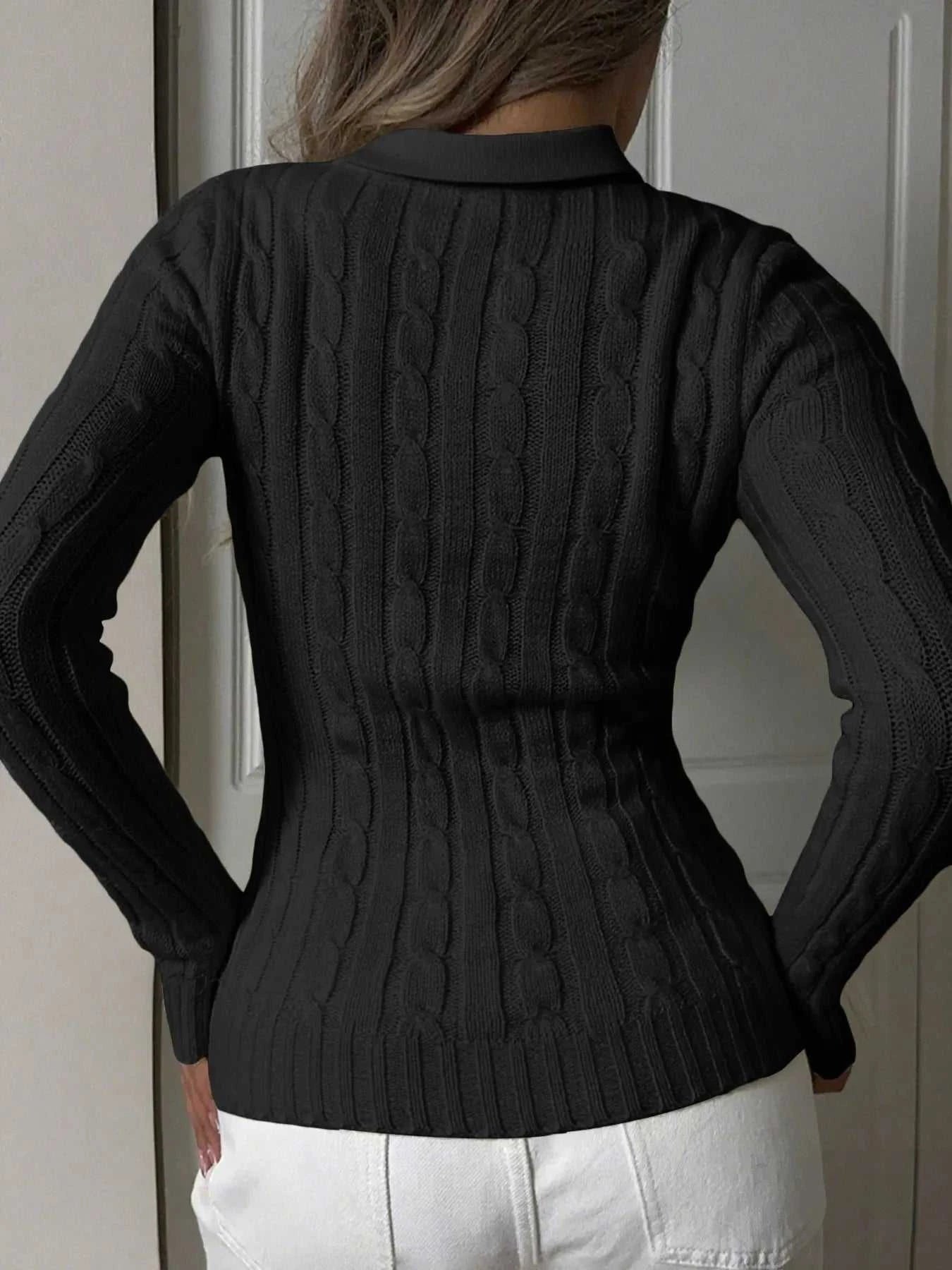 Cable Knit Long Sleeve Sweater
