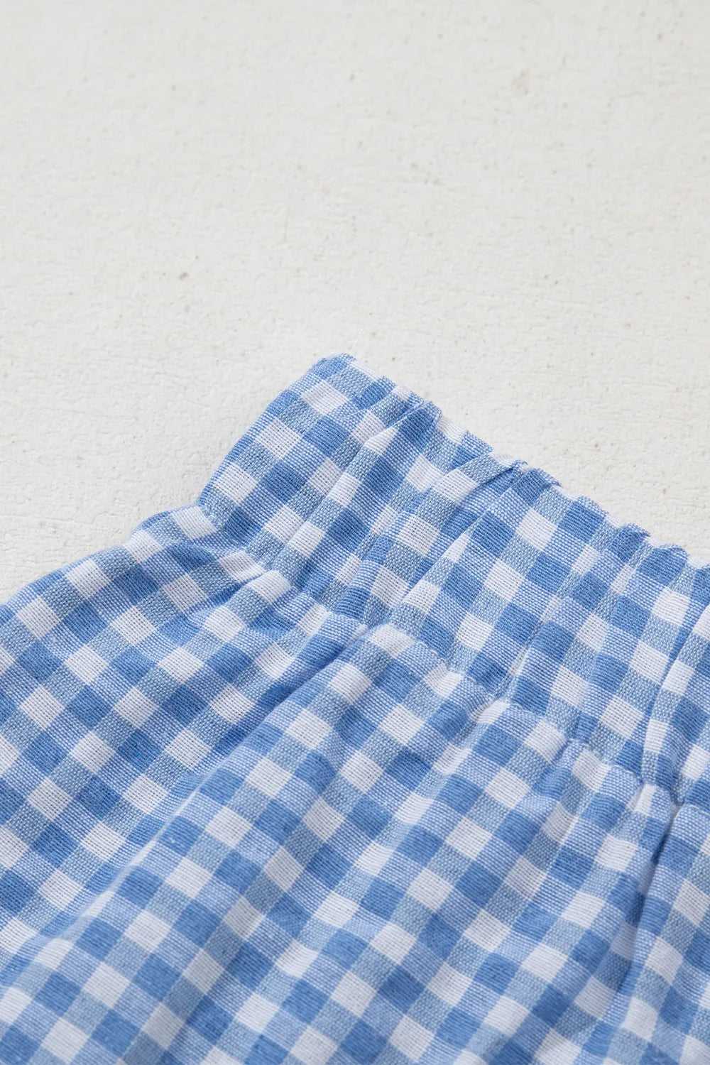 Plaid Gingham High Waist Shorts
