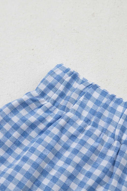 Plaid Gingham High Waist Shorts