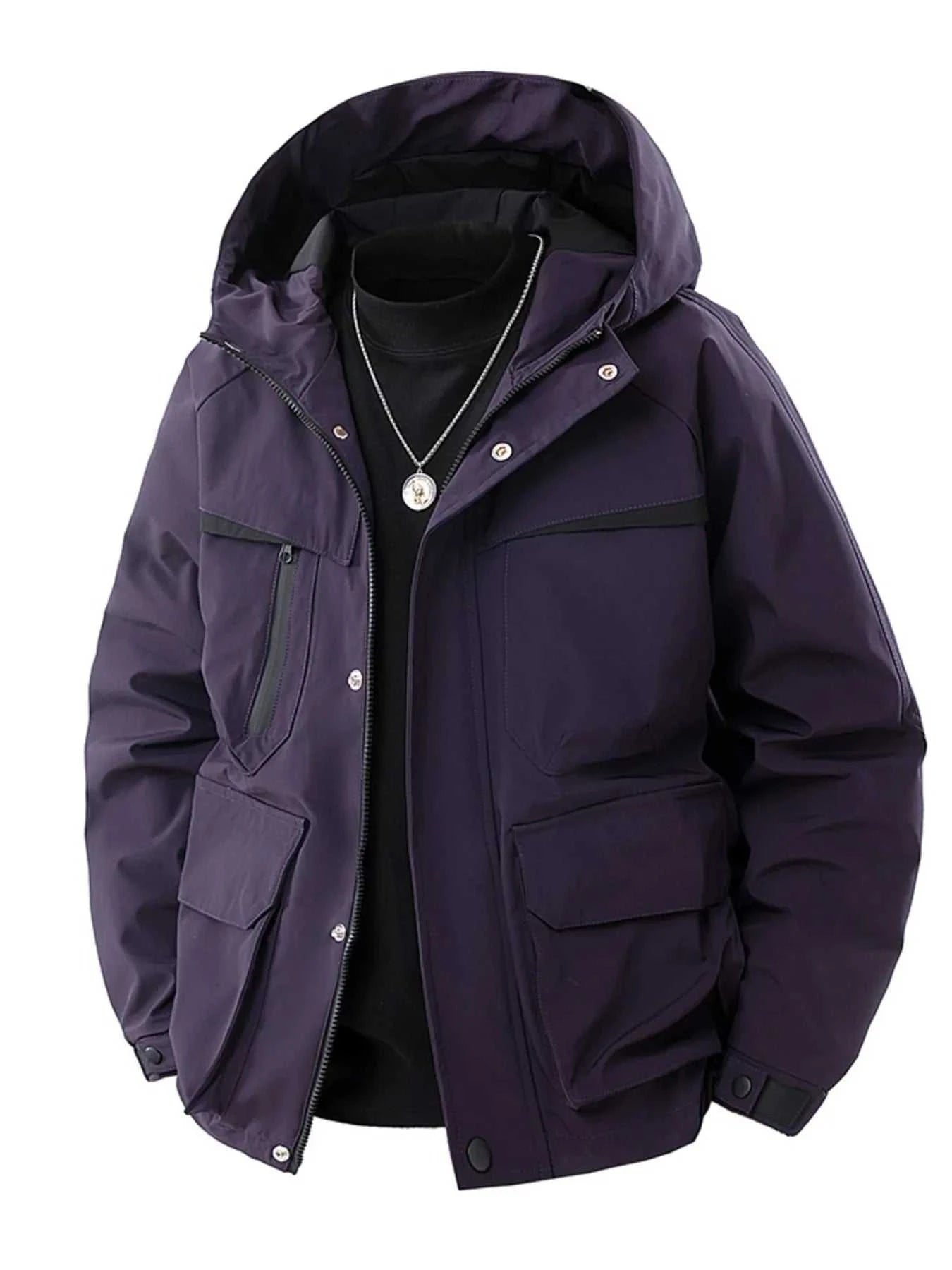 Men's Full Size Zip Up Long Sleeve Hooded Jacket Plus Size