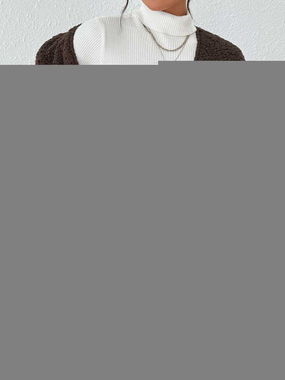 Open Front Long Sleeve Winter Coat