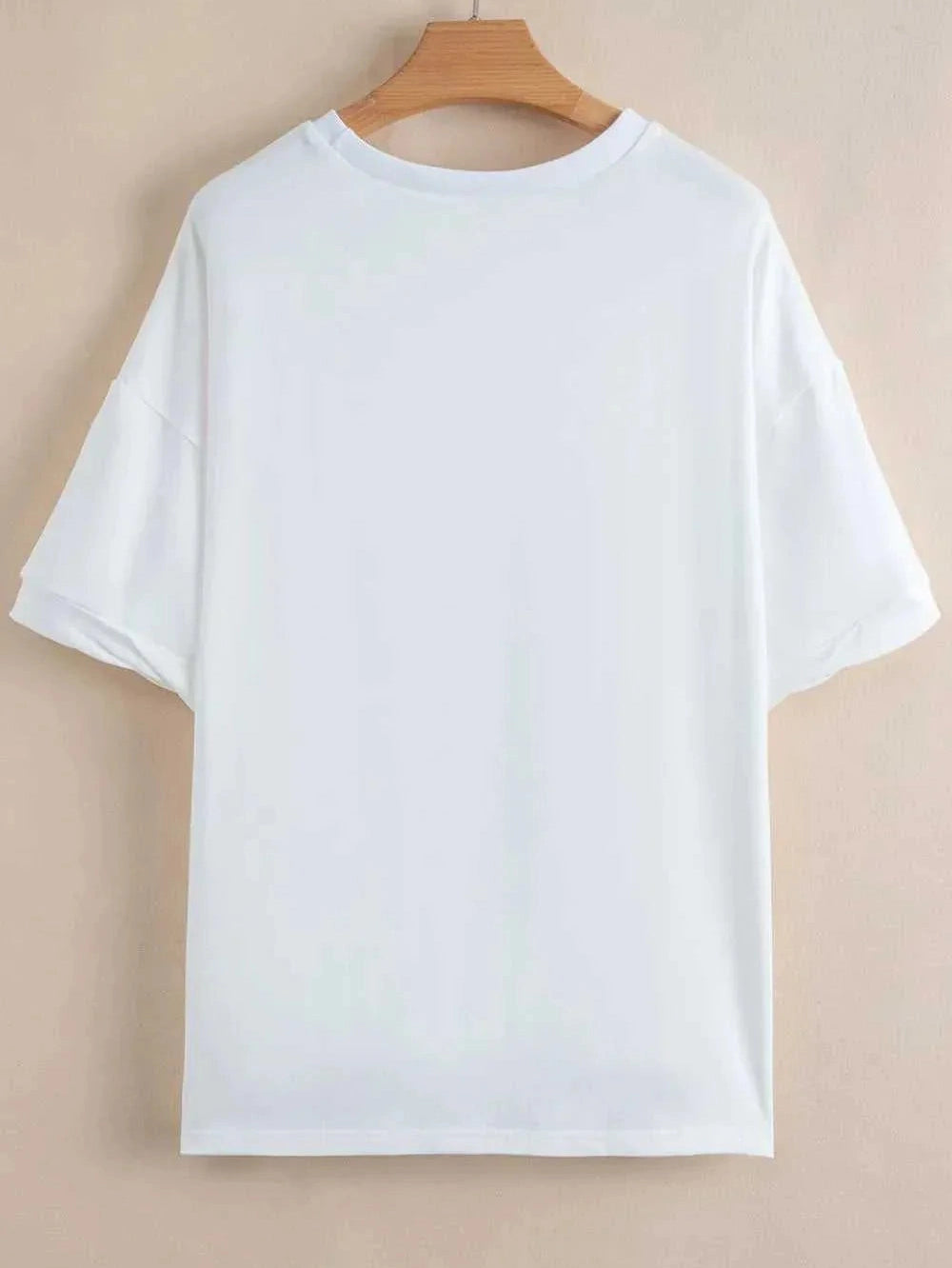 Loose Half Sleeve Hi Low Hem T Shirt -- 