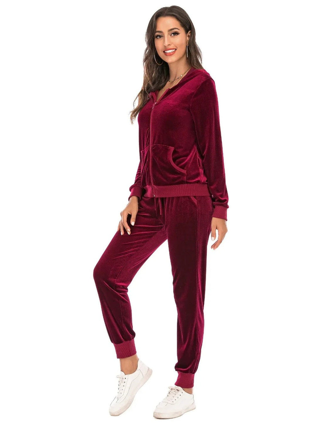 Zip-Up Hooded Jacket and Pants Set -- 