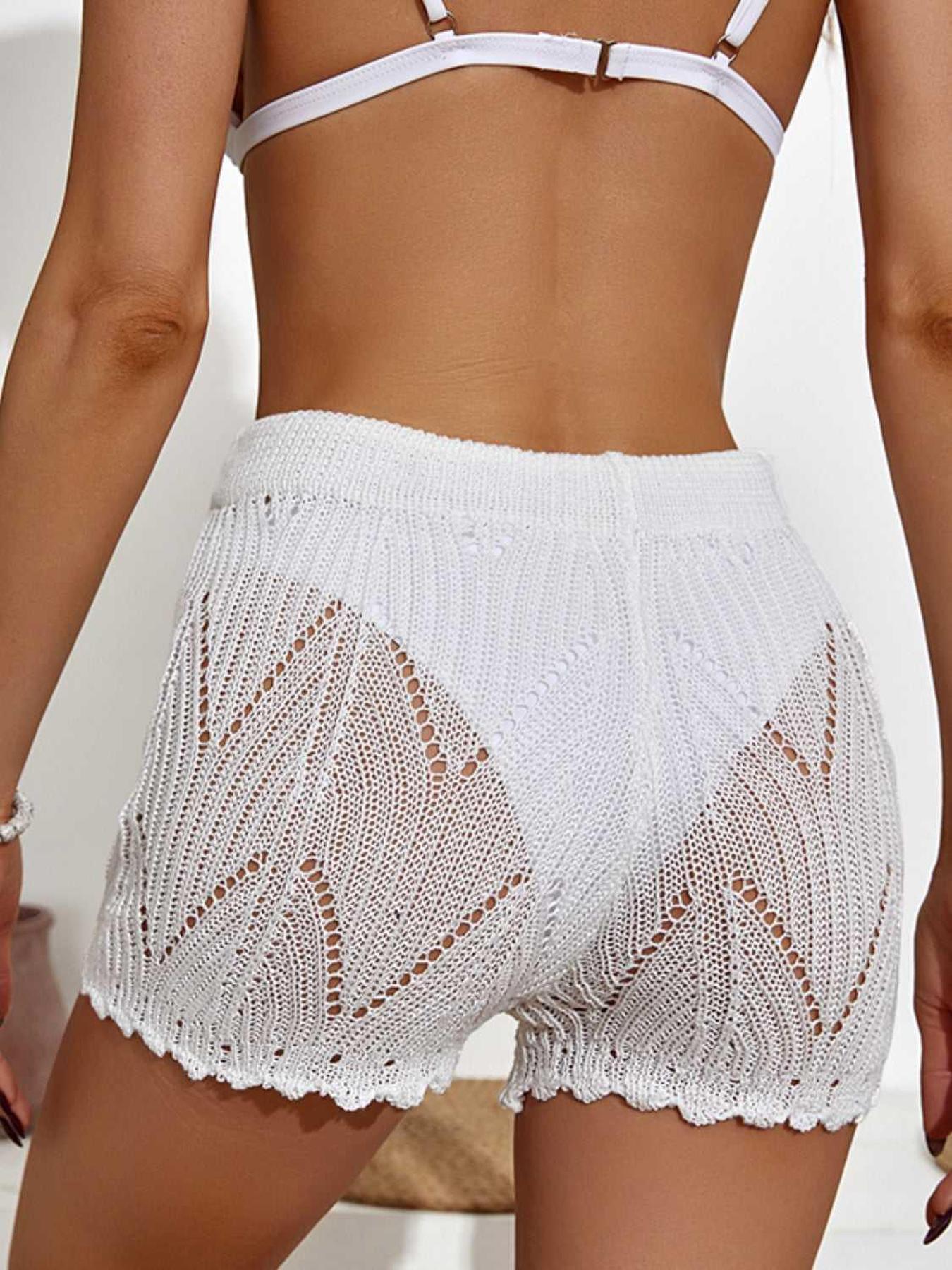 Drawstring Cutout Swim Shorts -- 