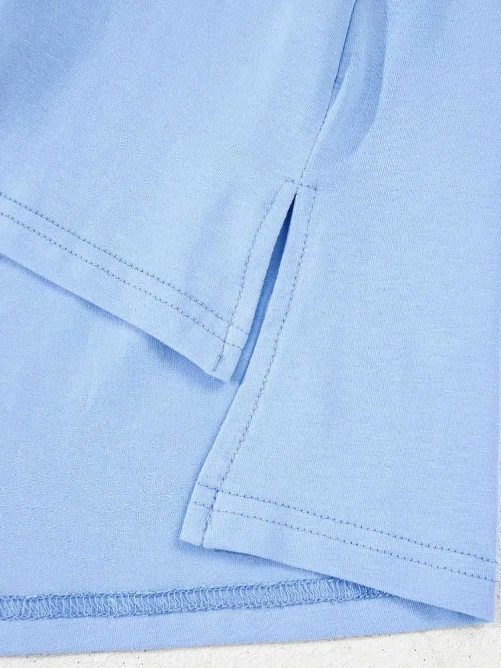 Loose Half Sleeve Hi Low Hem T Shirt -- 