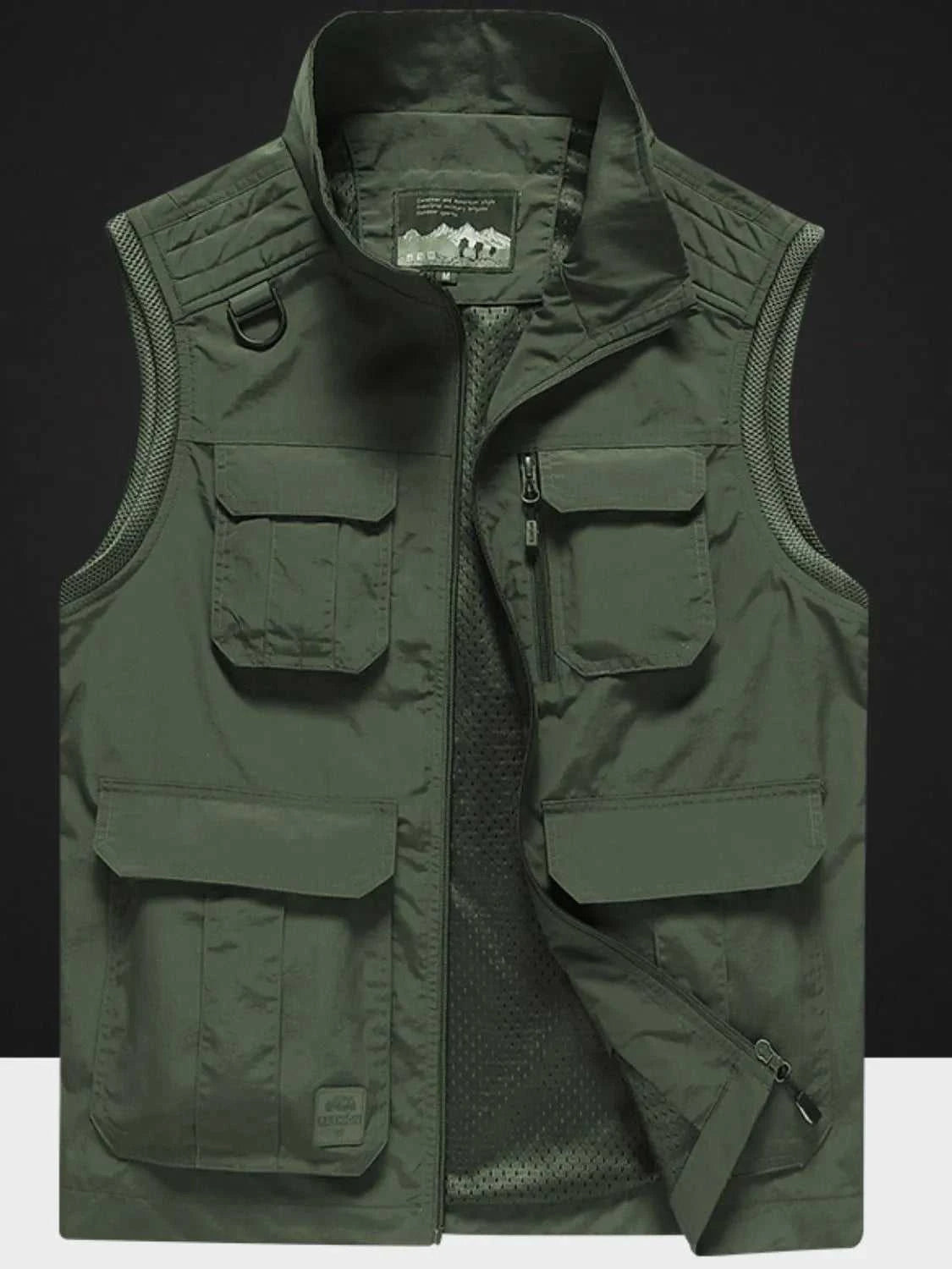 Men's Plus Size Zip Up Vest with Pockets