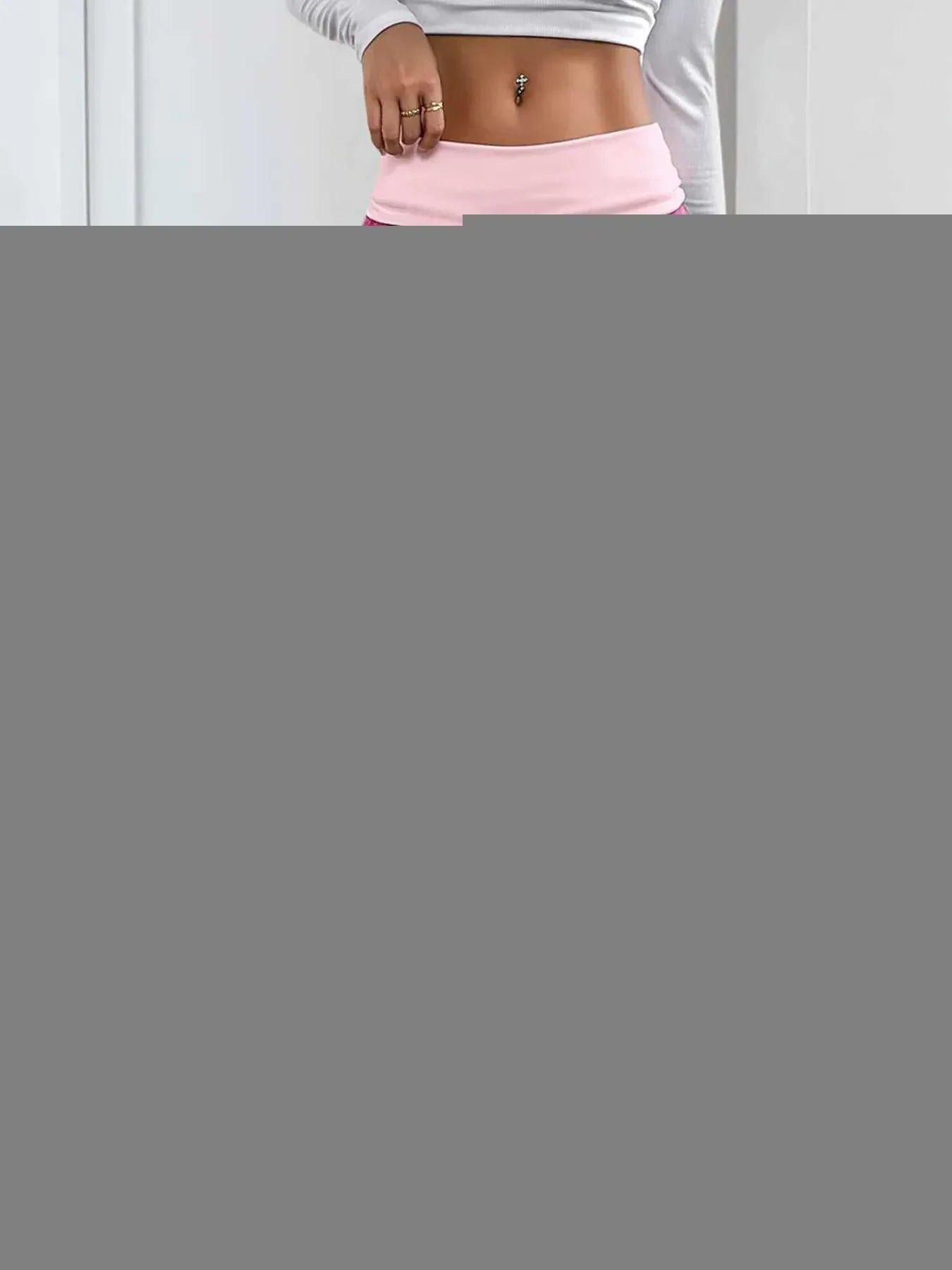 Contrast Waistband Wide Leg Pants -- 