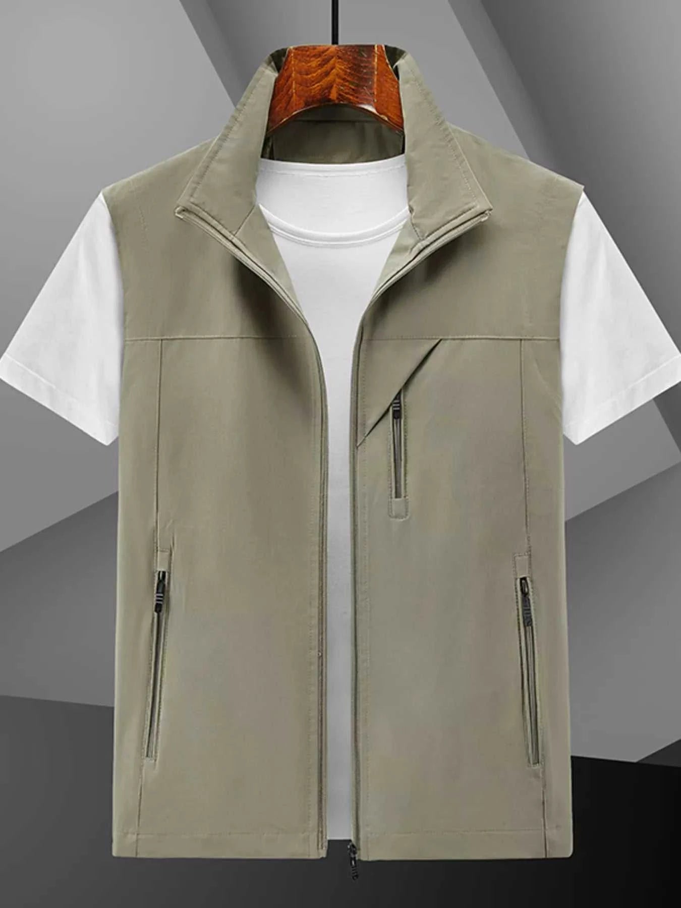 Men's Plus Size Casual Lightweight Zip-Up Vest