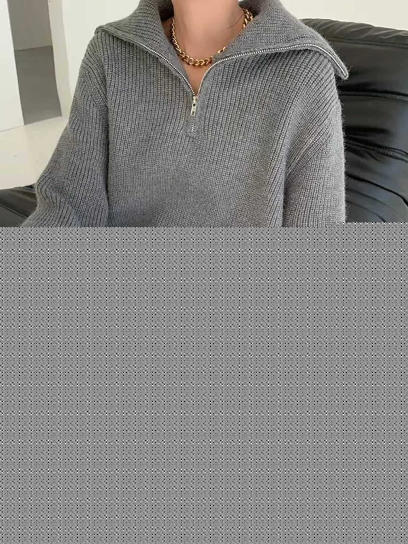 Half-Zip Long Sleeve Sweater -- 