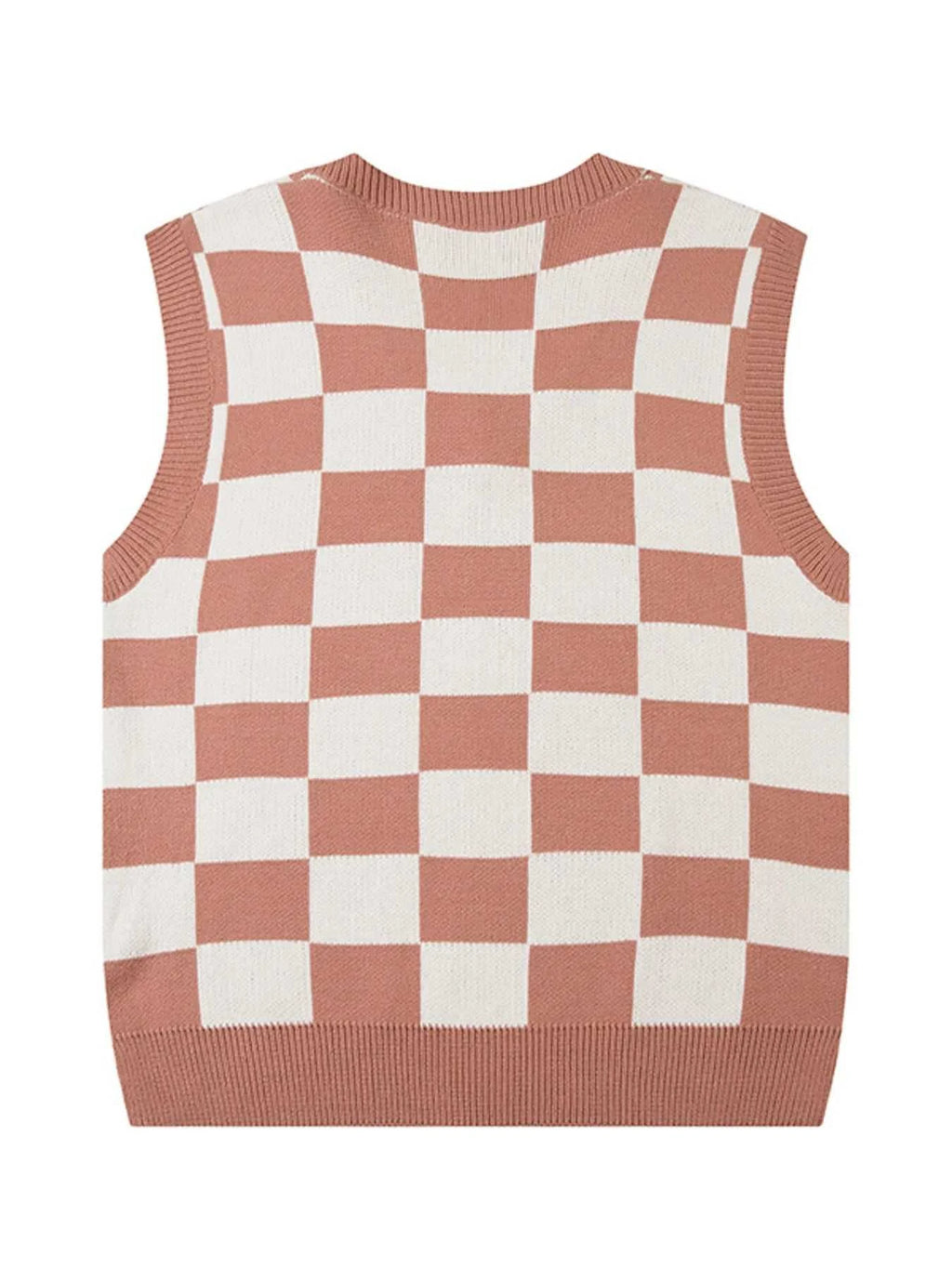 Men's Checkered Heart Pattern Sweater Vest