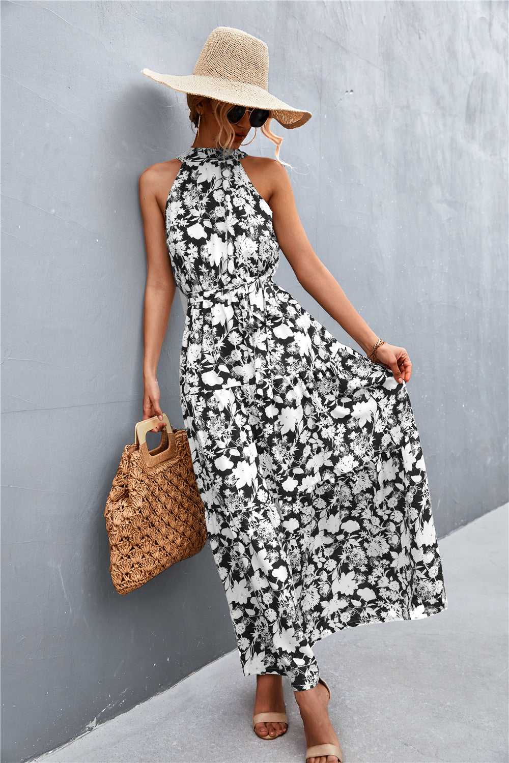 Printed Sleeveless Tie Waist Maxi Dress - product_type from hopeford-streams.myshopify.com