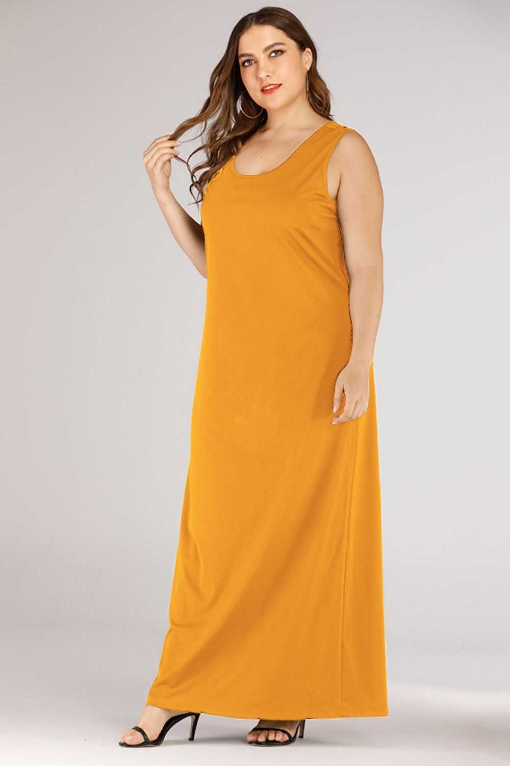 Plus Size Scoop Neck Maxi Tank Dress