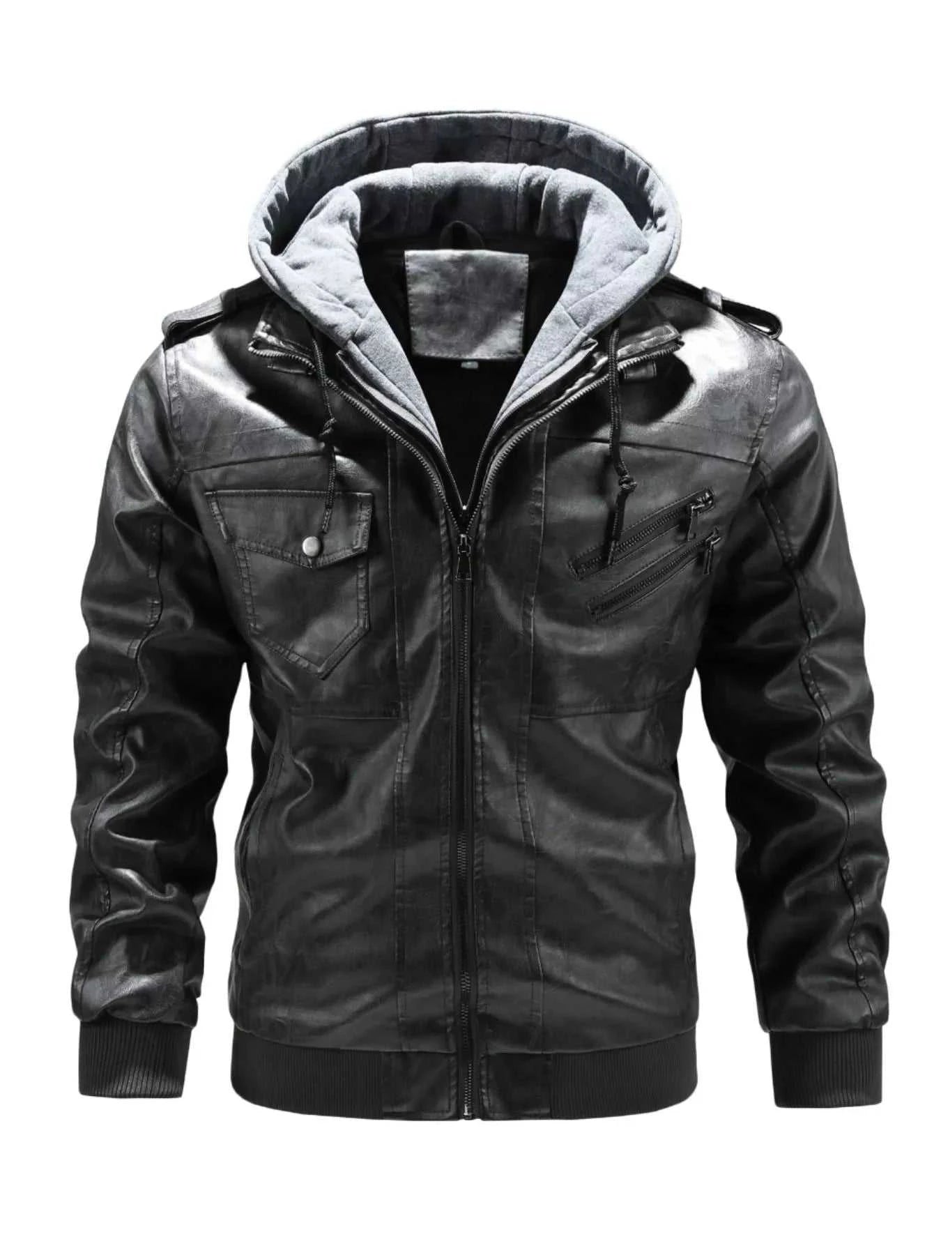 Men's Full Size Zip Up Drawstring Hooded Jacket Plus Size