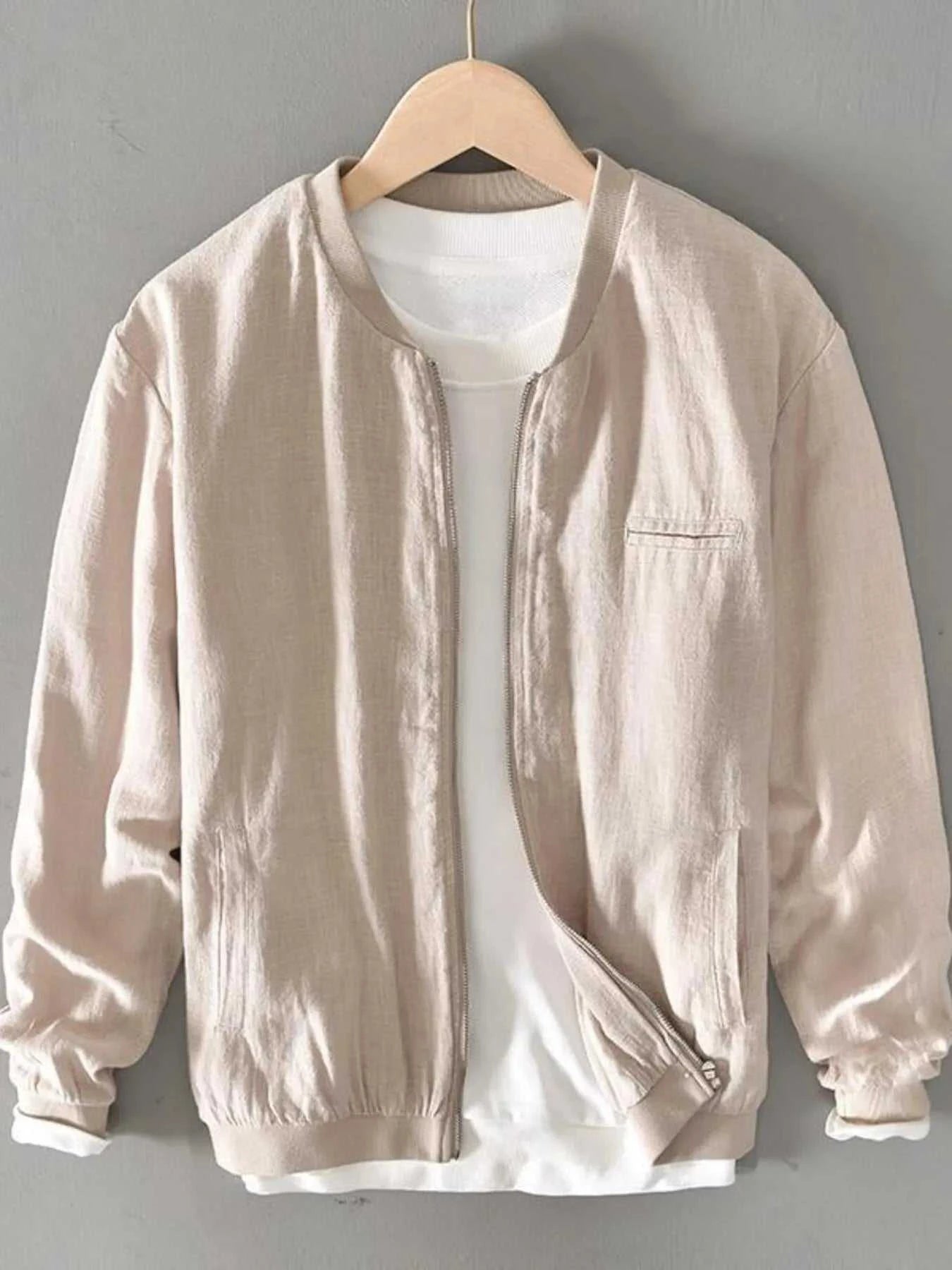 Men's Plus Size Zip Up Long Sleeve Jacket