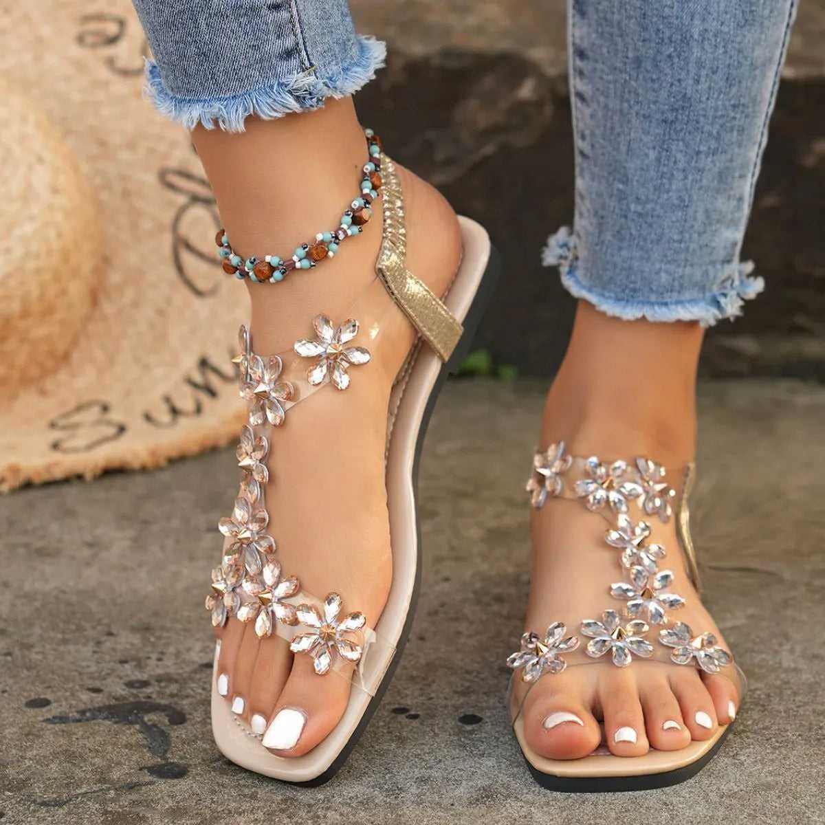 Open Toe Flats Sandals
