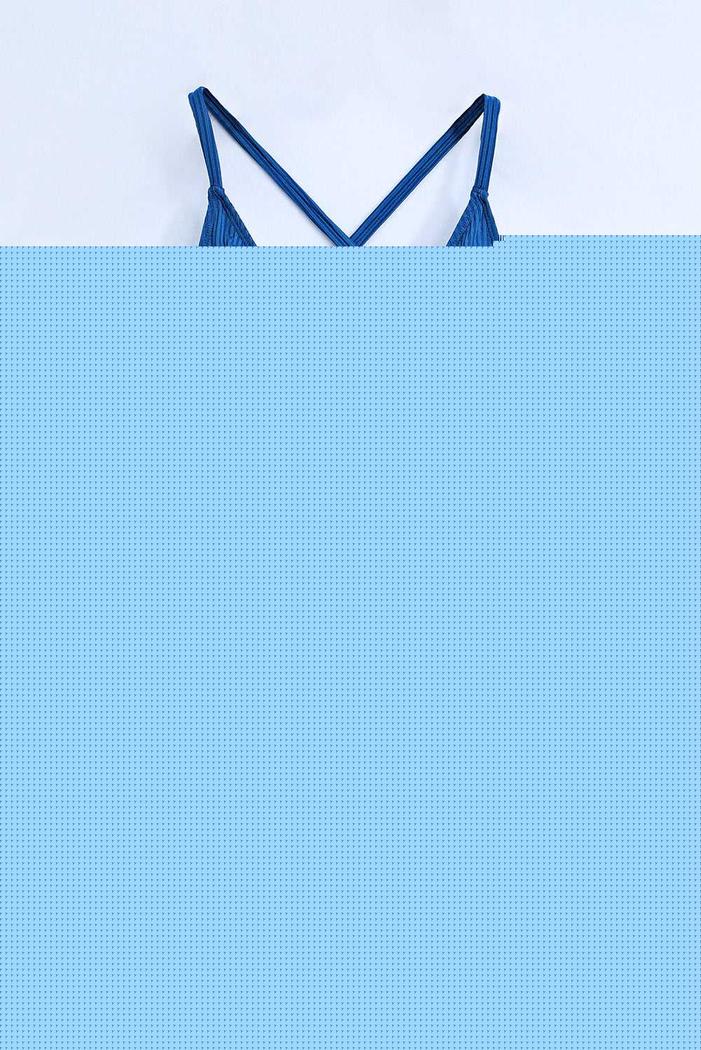 Cutout V-Neck Spaghetti Strap One-Piece Swimwear -- 