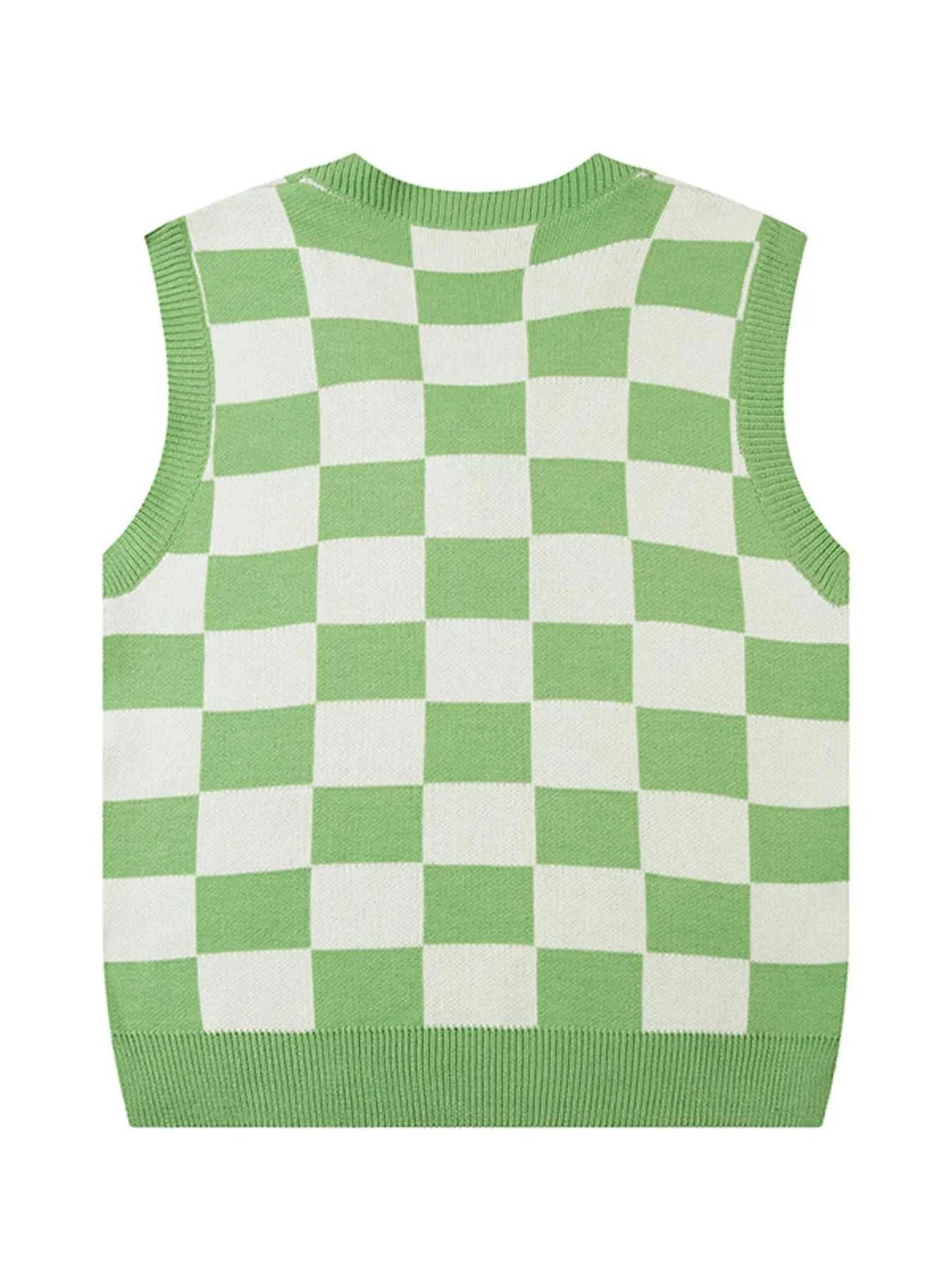 Men's Checkered Heart Pattern Sweater Vest