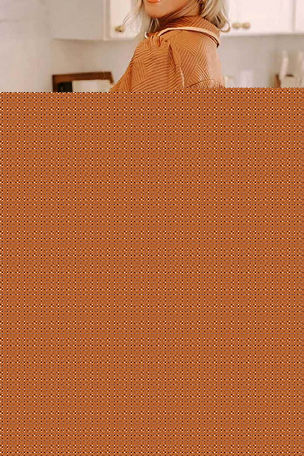 Ruffled Hem Zip Front Texture Dress -- 