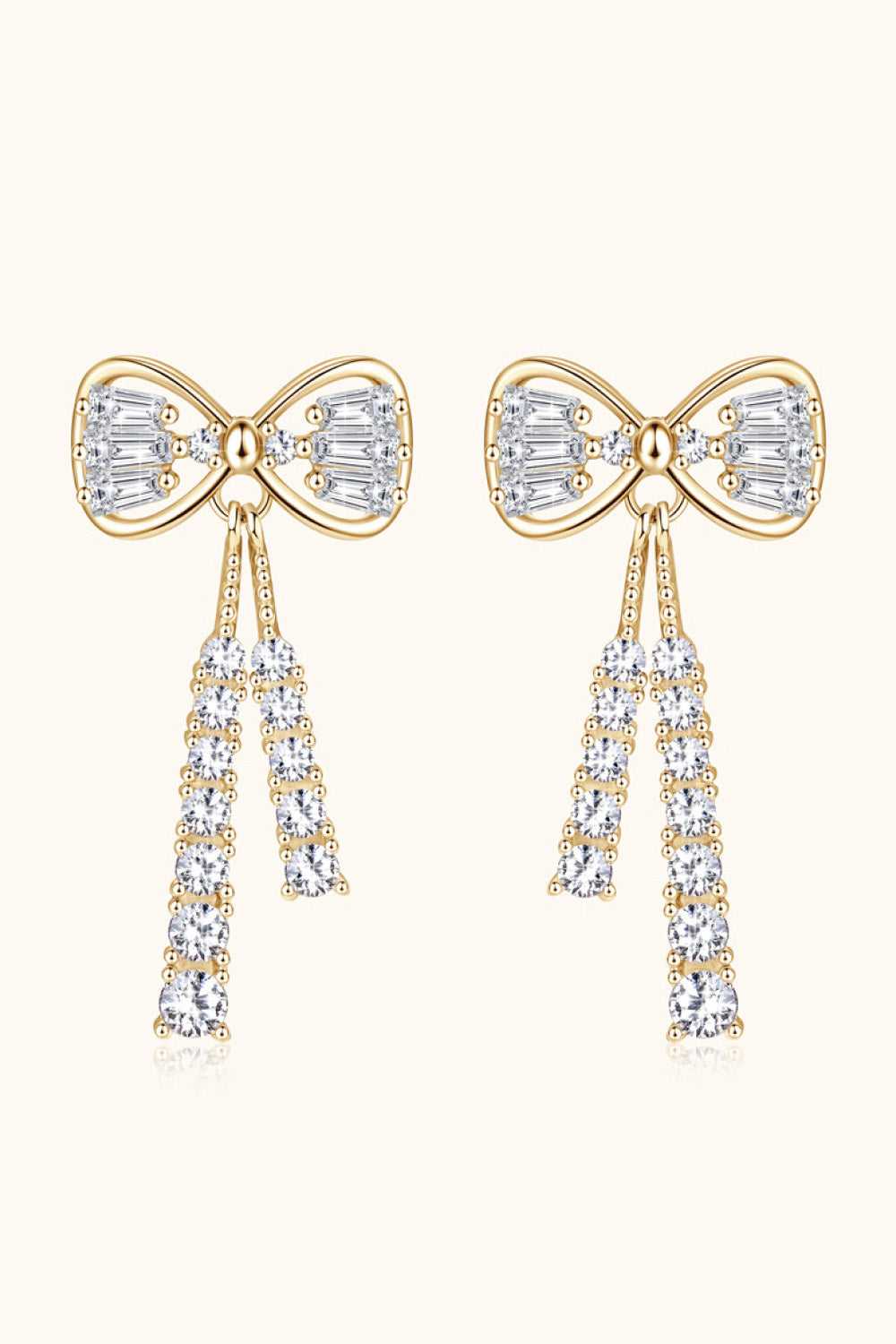 1.12 Carat Moissanite 925 Sterling Silver Bow Earrings