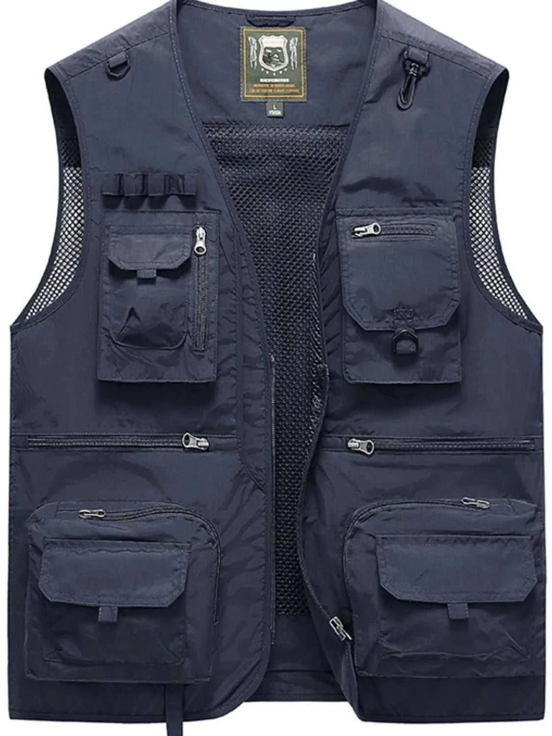 Men's Full Size Zip Up Vest with Pockets Plus Size